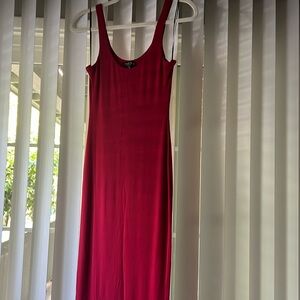 Ruby red midi dress